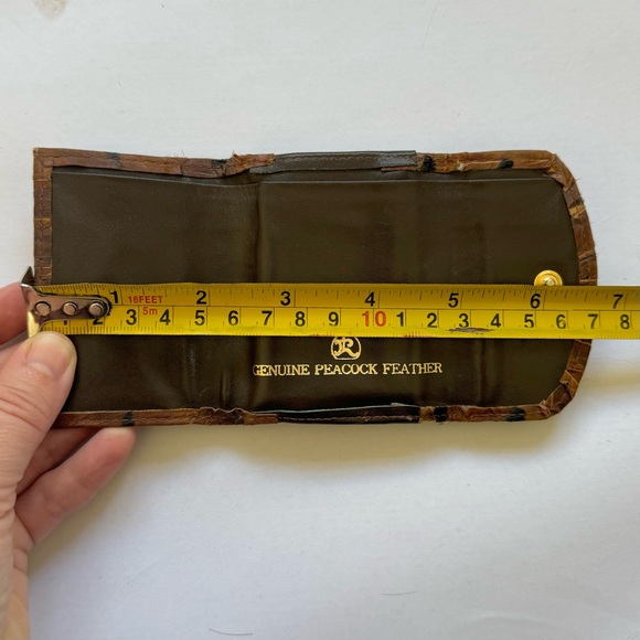 [SOLD] Vintage 70’s/80’s Genuine Peacock Feather & Leather Wallet / Coinpurse - Picture 13 of 13